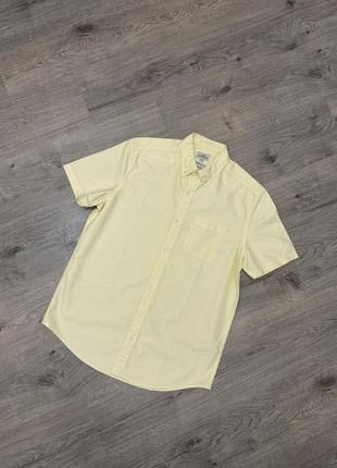 Желтая масляная рубашка короткий рукав гавайка тенниска шведка next2 фото
