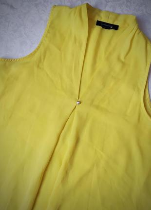 Желтая блуза atmosphere без рукавов2 фото