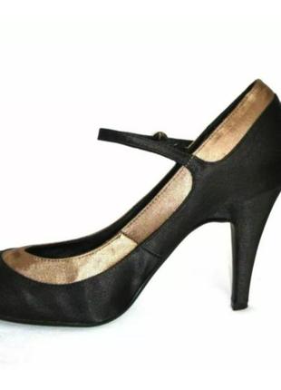 Женские атласные туфли "черное золото", размер 38 (полномерные)3 фото