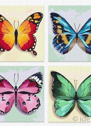 Набір для розпису по номерам. полиптих ідейки весняні метелики 25х25х4 см knp0211 фото