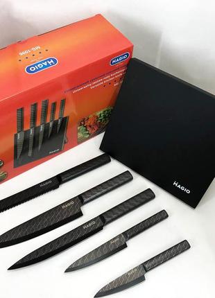 Універсальний кухонний ножовий набір magio mg-1096 5 шт., набір ножів для кухні, набір кухарських ножів5 фото