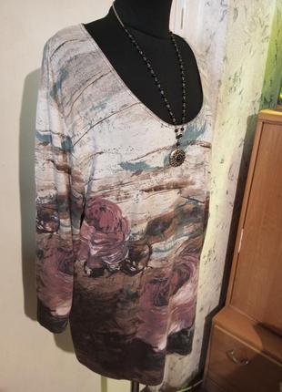 Натуральная,трикотажная-стрейч,блузка-футболка,большого размера,германия