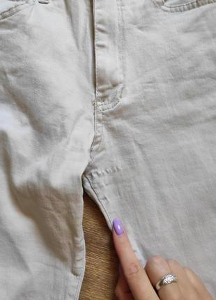Бежевые светлые белые брюки джинсы скинни высокая посадка9 фото