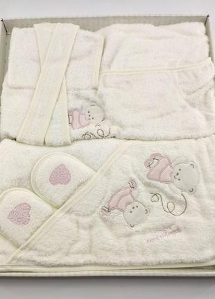 Подарунковий набір банний халат для купання подарунок для новонароджених на новонародженого1 фото