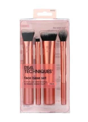 Real techniques face base set, 4 piece set набір пензлів 4шт