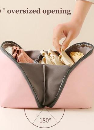 Косметичка женская дорожный органайзер для одежды, бюстгальтеров, носков, storage bag розовый salema2 фото