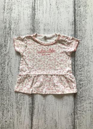 Крутая футболка с рюшей размер 0-3мес