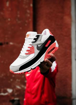 Мужские кроссовки nike air max 90 black/grey/red