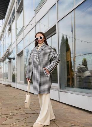 Модное женское демисезонное кашемировое пальто оверсайз6 фото