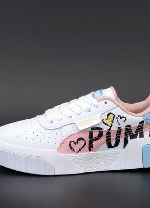 Кроссовки женские puma cali белые (пума кали, кросівки)