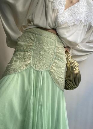 Редкая юбка от nina austin дизайнерская юбка с кружевом2 фото
