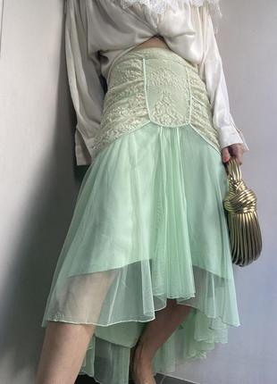 Редкая юбка от nina austin дизайнерская юбка с кружевом6 фото