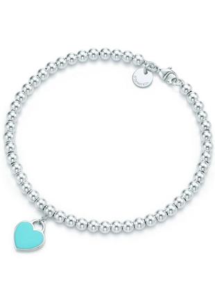 Серебряный браслет tiffany & co мятное сердце