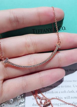 Серебряный кулон medium smile pendant tiffany & co rose2 фото