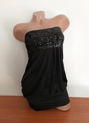 Маленькое черное платье. мини-платье. платье футляр. топ. туника. пайетки.1 фото
