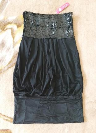 Маленькое черное платье. мини-платье. платье футляр. топ. туника. пайетки.5 фото