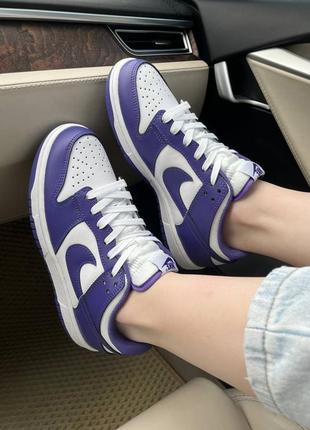 Жіночі кросівки nike dunk championship court purple з натуральної шкіри1 фото