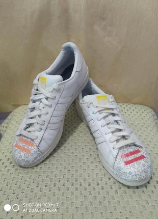 Кожаные кроссовки adidas super star3 фото