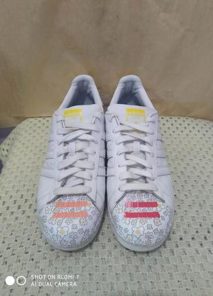 Кожаные кроссовки adidas super star4 фото