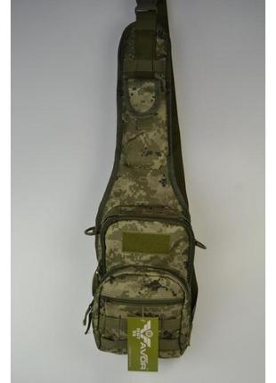 Камуфляжна армійська чоловіча сумка на одне плече зі щільної тканини