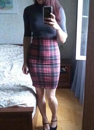 Платье club l, обтягивающее, в клетку, осеннее настроение