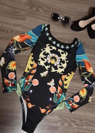 Крутяцкое боди комбиндрез с длинным рукавом,