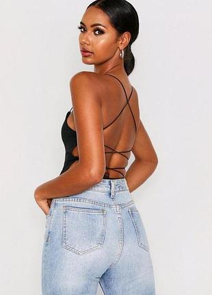 Боді misspap xl сіре в рубчик сток