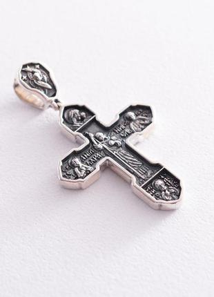 Православный крест распятие (чернение) 132858 оникс2 фото