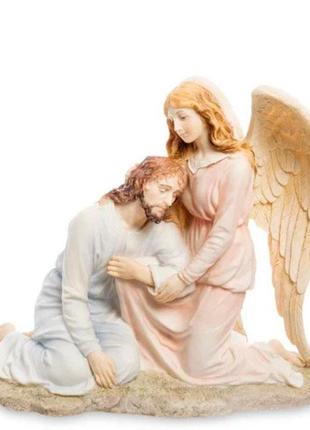 Статуэтка декоративная иисус и ангел veronese al32508