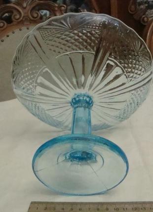 Старинная ваза- фруктовница цветное стекло ссср №фр(р)9 фото
