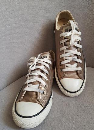 Кеды из натуральной кожи золотистого цвета converse, р.39