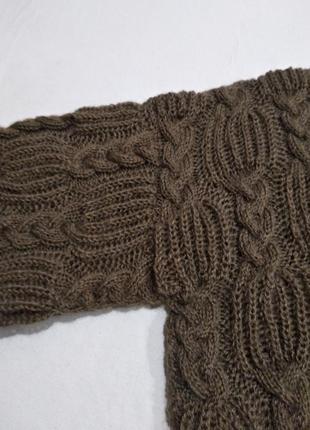 Шикарный, удлиненный свитер оверсайз с объемными рукавами ручная работа. hand made5 фото