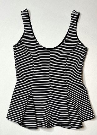 Модная кофточка (майка, топ) из плотного трикотажа в черно-белую полоску miss selfridge