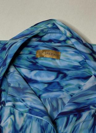 Стильная голубая блузка с морскими переливами из легкой ткани3 фото