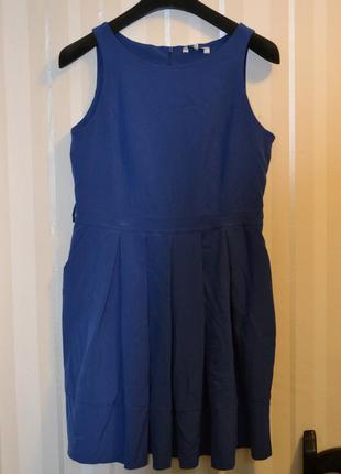 Коктейльное синее платье new look