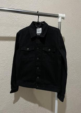 Чорна джинсова куртка чоловіча / чорна джинсівка чоловіча1 фото