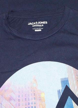 Фирменная футболка синего цвета jack&jones made in bangladesh, молниеносная отправка 🚀⚡8 фото