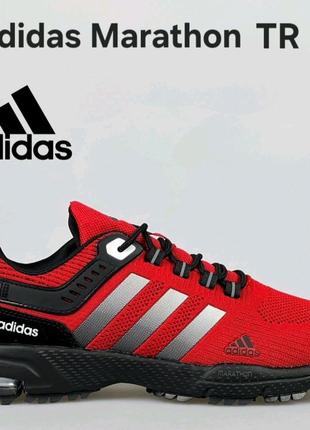 Кроссовки мужские адидас маратон  (adidas marathon tr26) красный, сетка