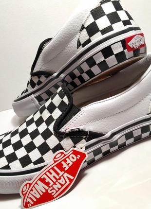 Vans old school/вансы/слипоны/кеды/original/кожа/в клетку/шашечка/гранж/для скейта1 фото