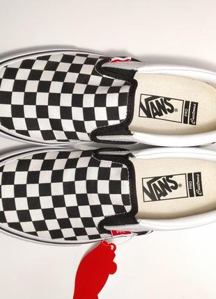 Vans old school/вансы/слипоны/кеды/original/кожа/в клетку/шашечка/гранж/для скейта5 фото