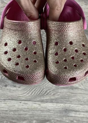 Crocs шлёпанцы сандали c10 27 размер детские розовые оригинал4 фото