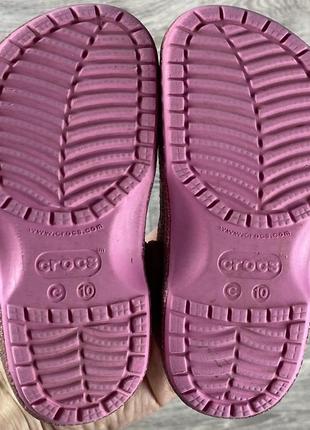 Crocs шлёпанцы сандали c10 27 размер детские розовые оригинал6 фото