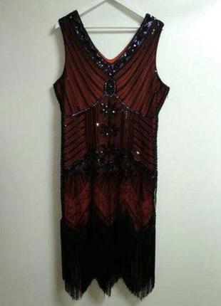 Сукня вечірня  плаття з бахромою паєтками  в стилі гетсбі,20х6 фото