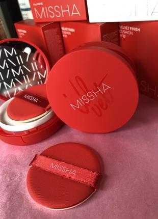 ☀️ кушон missha матуючий missha velvet finish cushion1 фото