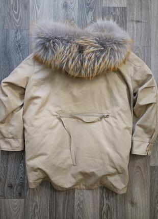 Жіноча куртка, парка, натуральний пух, хутро, рр. s - xs2 фото