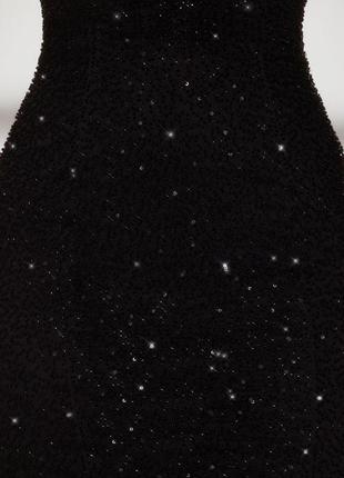Вечернее коктельное нарядное праздничное платье-миди мидакси бисер черная oh polly7 фото