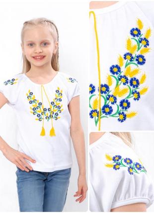 Вышиванка для девочки, детская подростковая вышитая футболка, блуза, рубашка