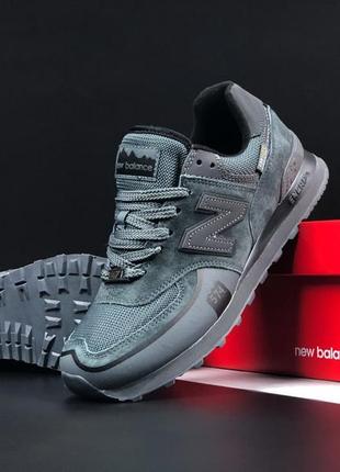 Мужские кроссовки new balance 574 cordura grey 1950 беланс серого цвета