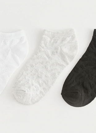 3 пары укороченные носки 36-38, 39-40 lc waikiki перфорация ажур