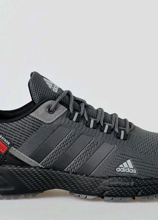 Кроссовки мужские адидас маратон (adidas marathon tr26)серый сетка